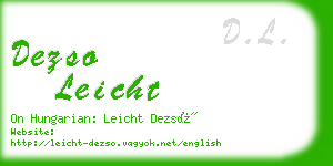dezso leicht business card